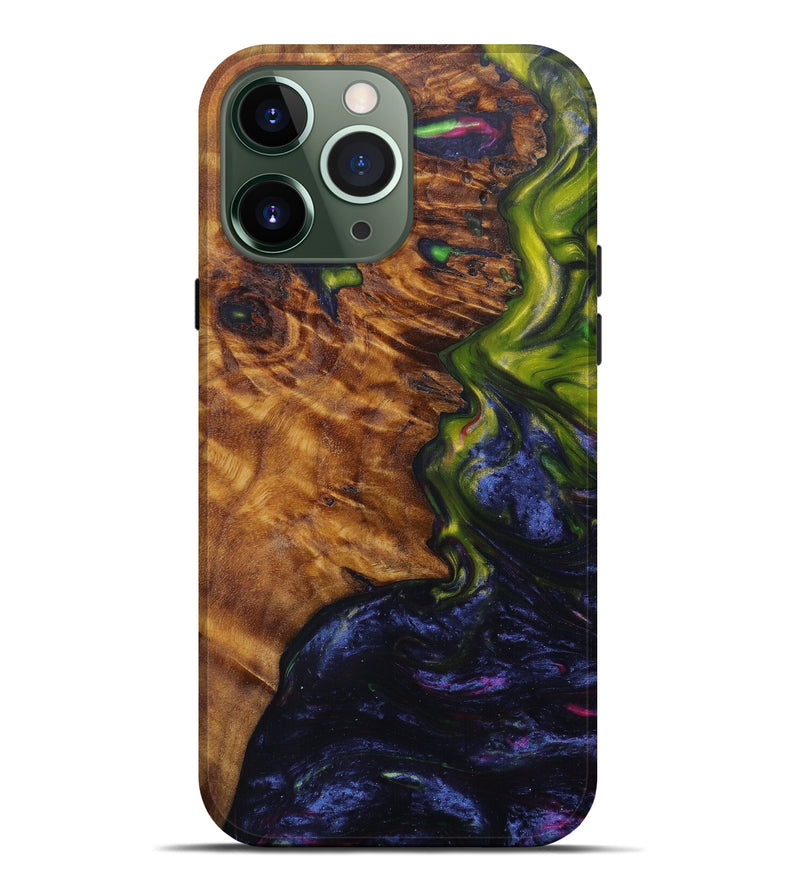 iPhone 13 Pro Max Wood+Resin Live Edge Phone Case - Sonnie (Dark Blue, 597269)