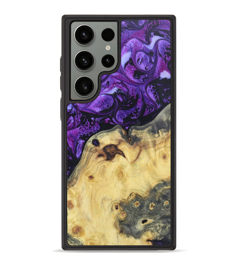 Galaxy S23 Ultra Wood+Resin Phone Case - Nakisha (Purple, 628305)
