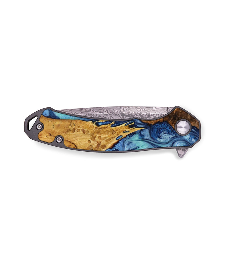 EDC Wood+Resin Pocket Knife - Jolene (Blue, 644175)