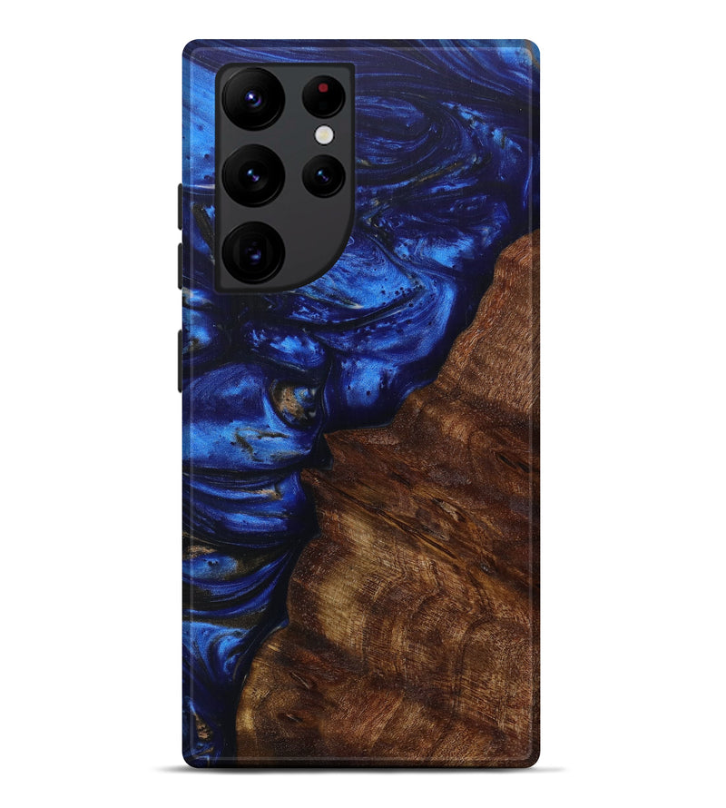 Galaxy S22 Ultra Wood+Resin Live Edge Phone Case - Zabrina (Dark Blue, 604584)