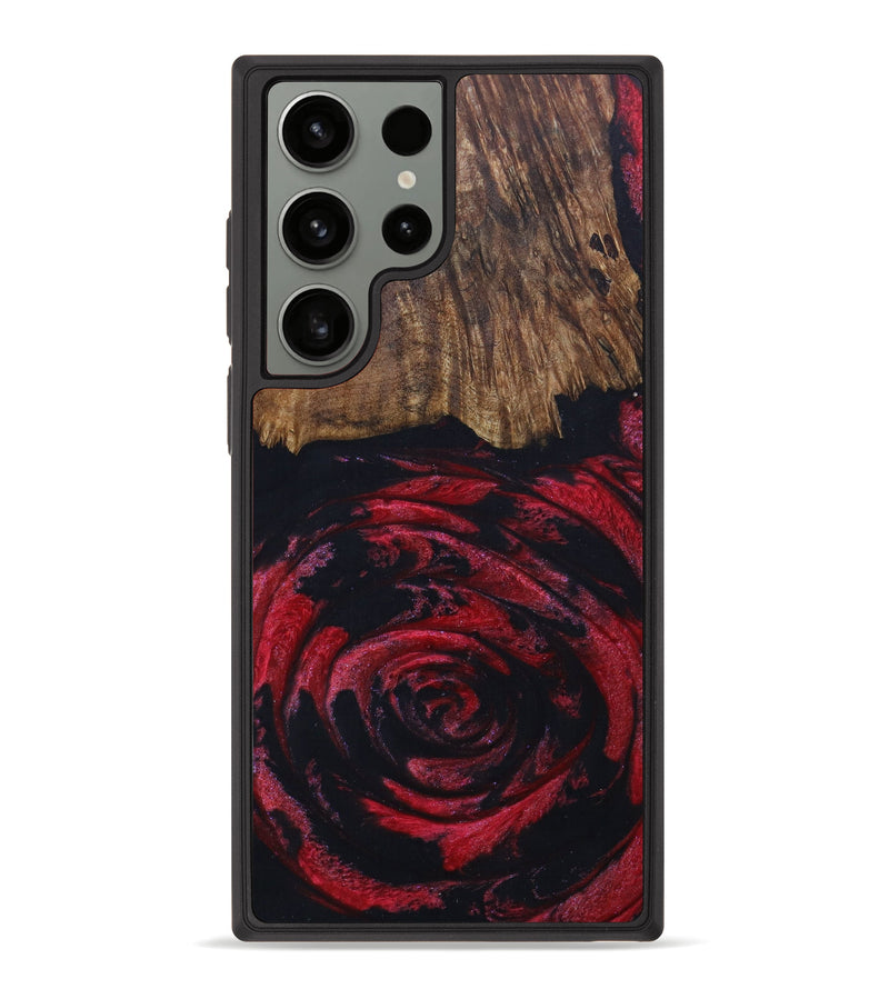 Galaxy S23 Ultra Wood+Resin Phone Case - Ahmir (Red, 621885)