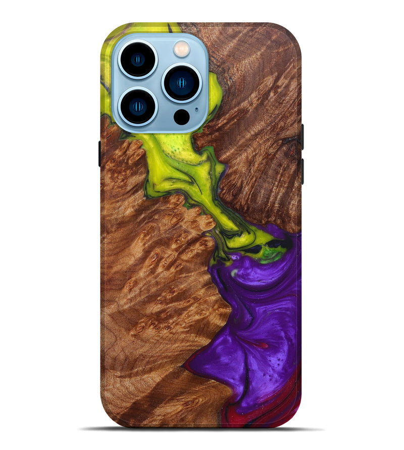 iPhone 14 Pro Max Wood+Resin Live Edge Phone Case - Eudora (Purple, 597053)