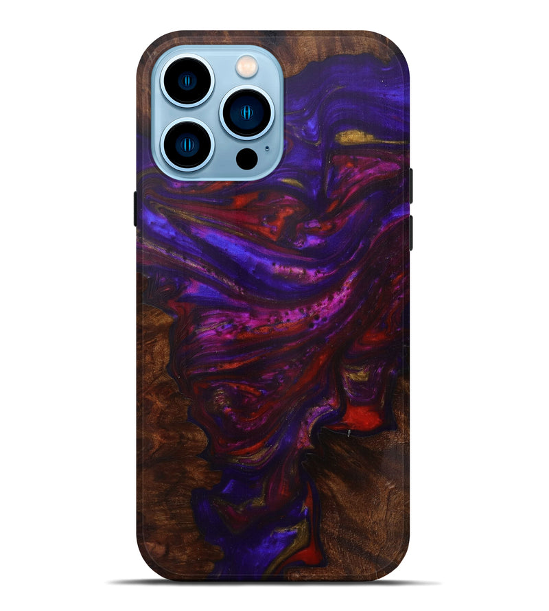 iPhone 14 Pro Max Wood+Resin Live Edge Phone Case - Reinhard (Purple, 586310)