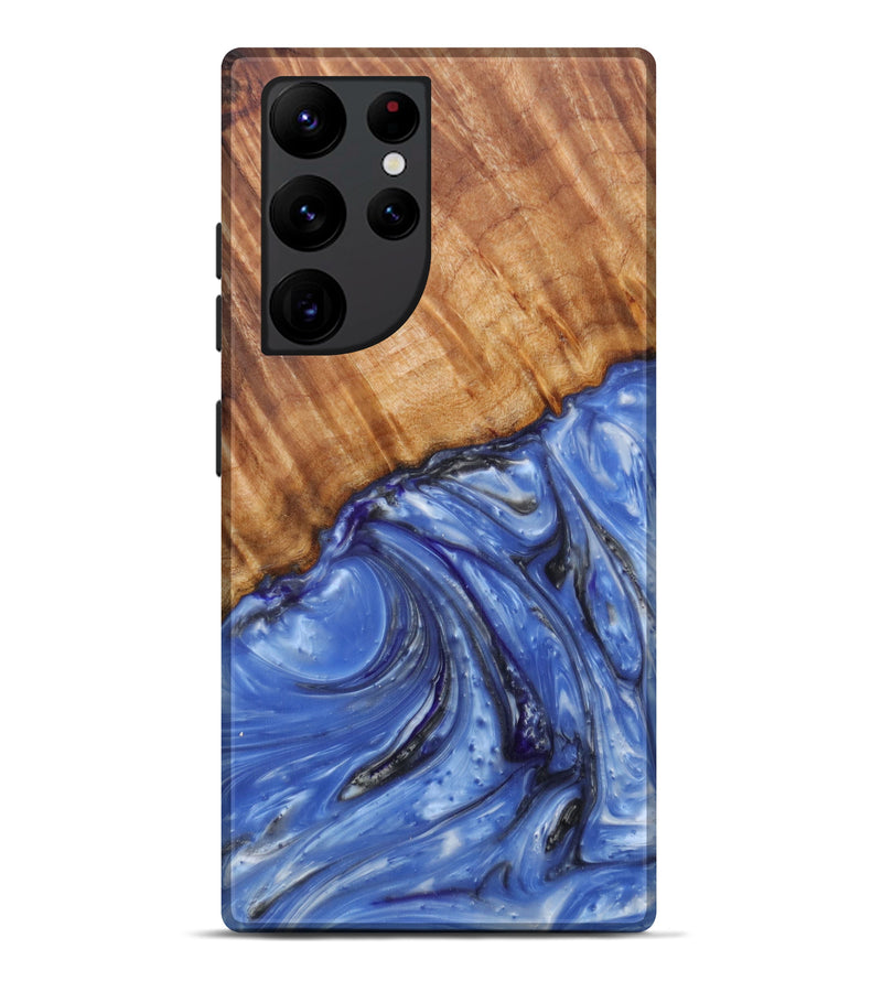 Galaxy S22 Ultra Wood+Resin Live Edge Phone Case - Joannes (Light Blue, 591758)