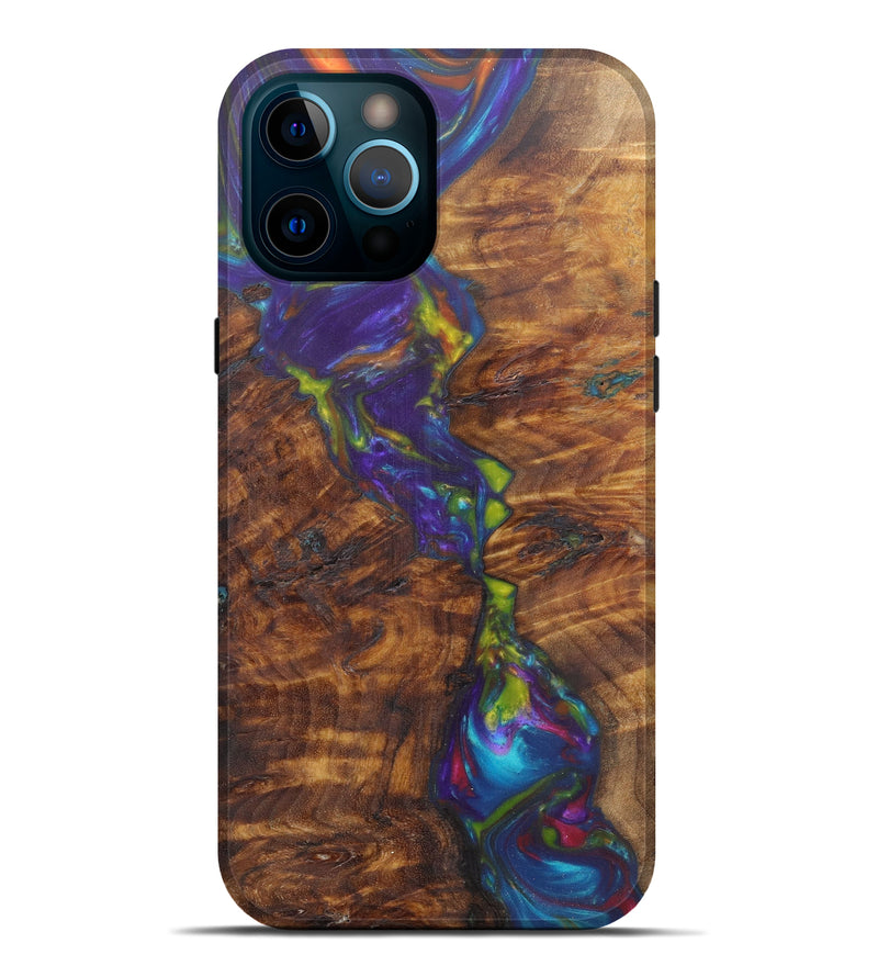 iPhone 12 Pro Max Wood+Resin Live Edge Phone Case - Cristin (Purple, 594871)