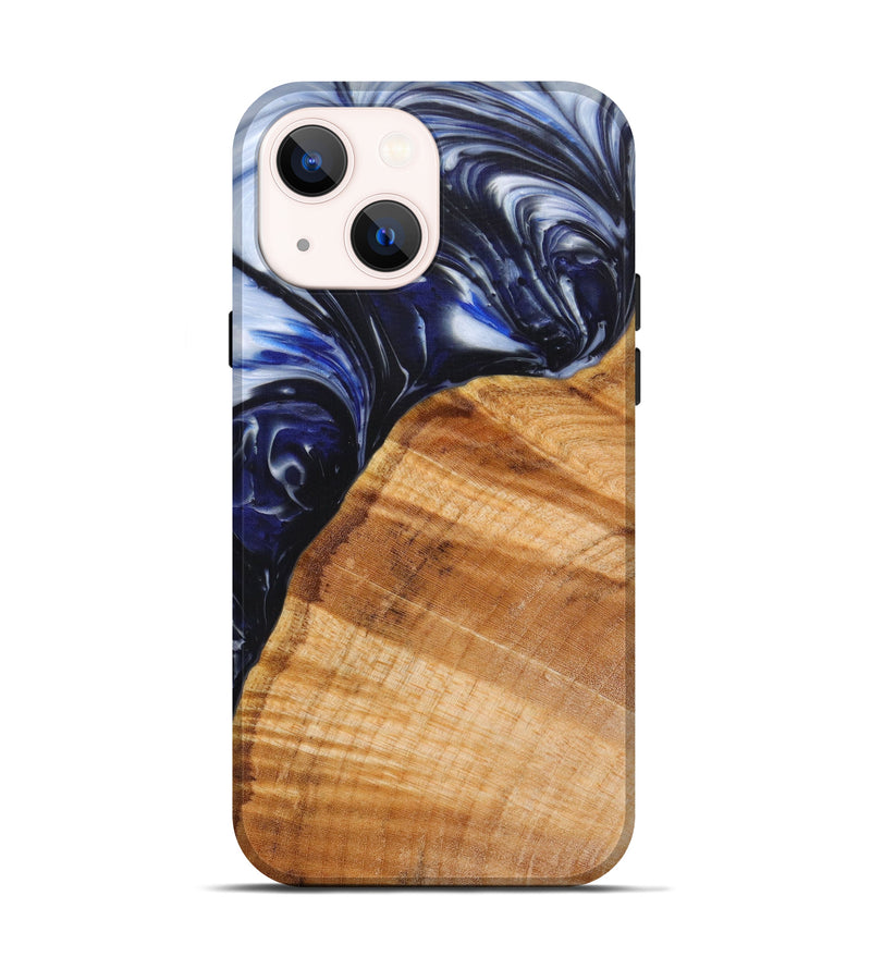 iPhone 13 Wood+Resin Live Edge Phone Case - Jeana (Blue, 615806)