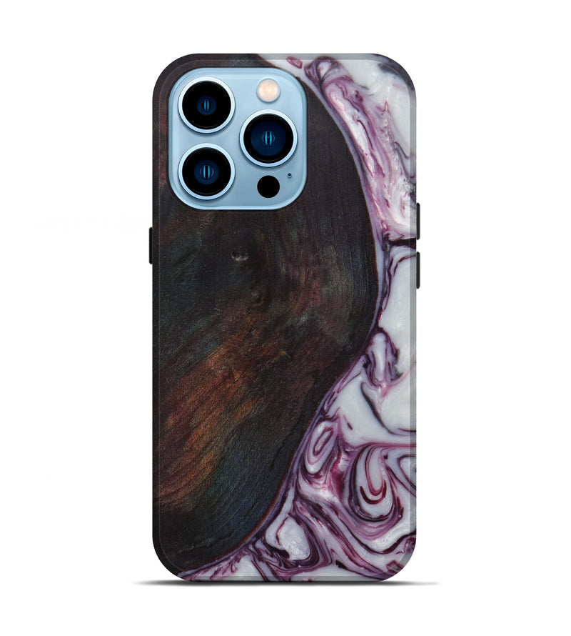 iPhone 14 Pro Wood+Resin Live Edge Phone Case - Herve (Purple, 594215)