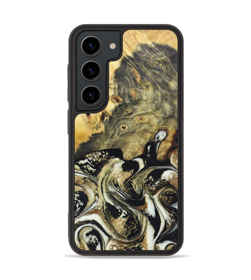 Galaxy S23 Wood+Resin Phone Case - Kalli (Black & White, 625346)