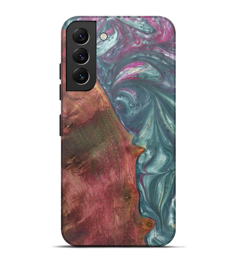 Galaxy S22 Plus Wood+Resin Live Edge Phone Case - Cornelis (Dark Green, 606866)