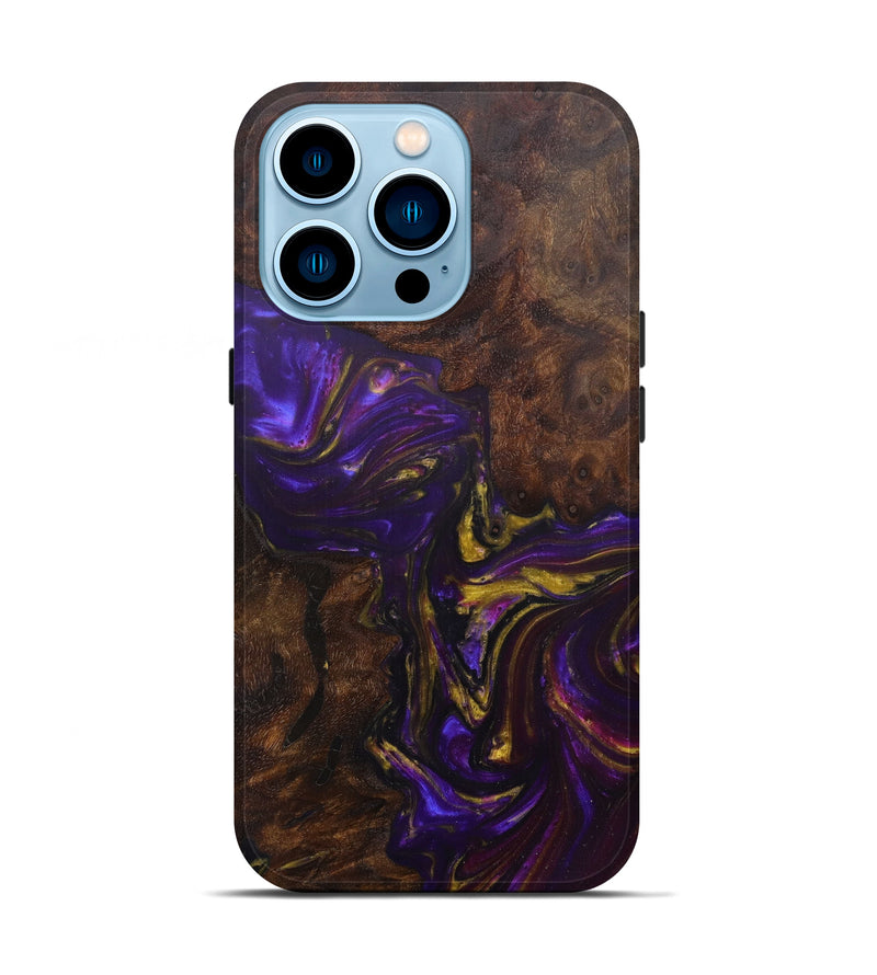 iPhone 14 Pro Wood+Resin Live Edge Phone Case - Ronnie (Purple, 597062)