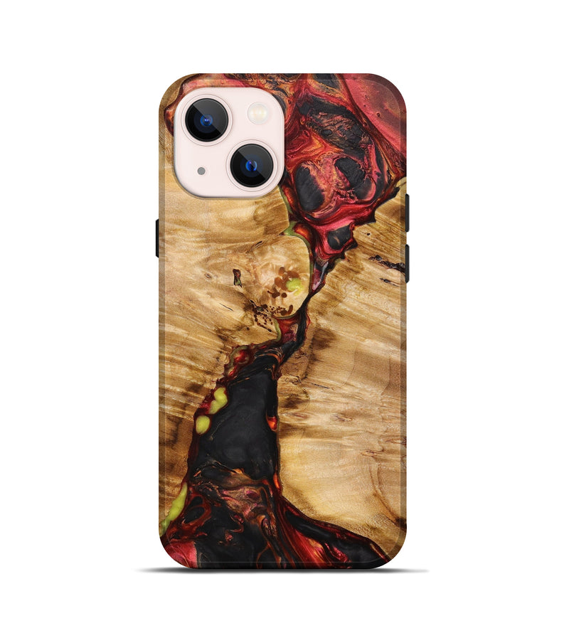 iPhone 13 mini Wood+Resin Live Edge Phone Case - Callum (Red, 633061)