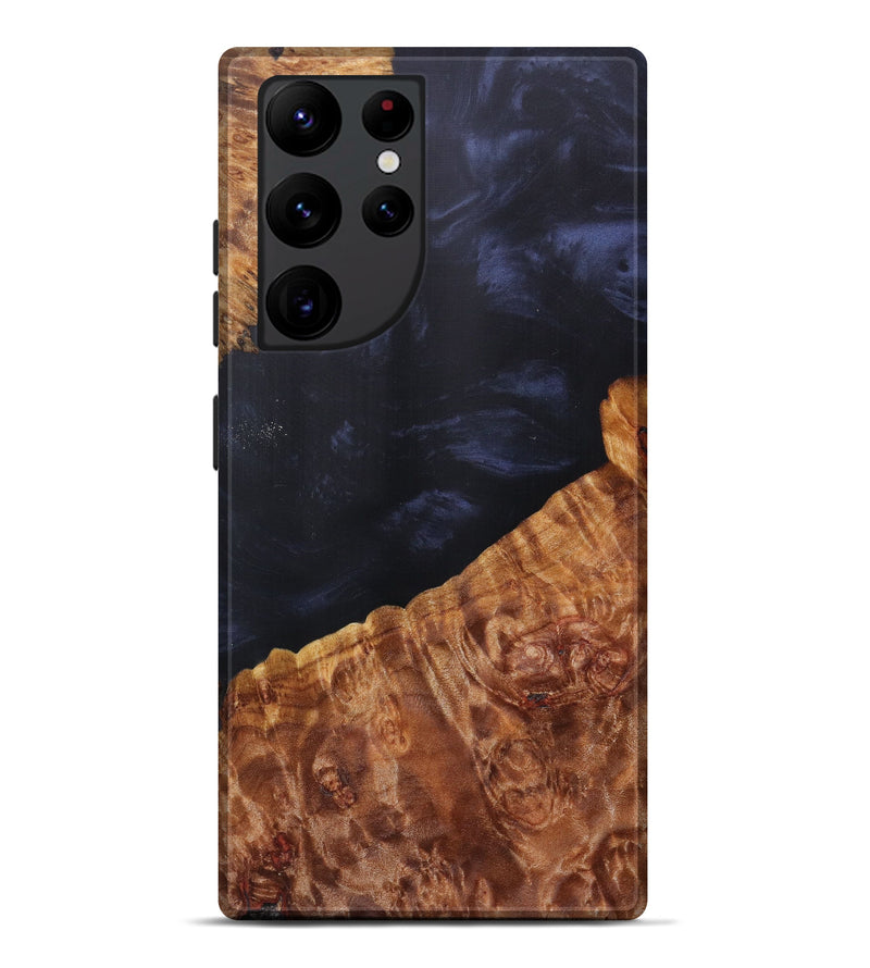 Galaxy S22 Ultra Wood+Resin Live Edge Phone Case - Odette (Pure Black, 608541)