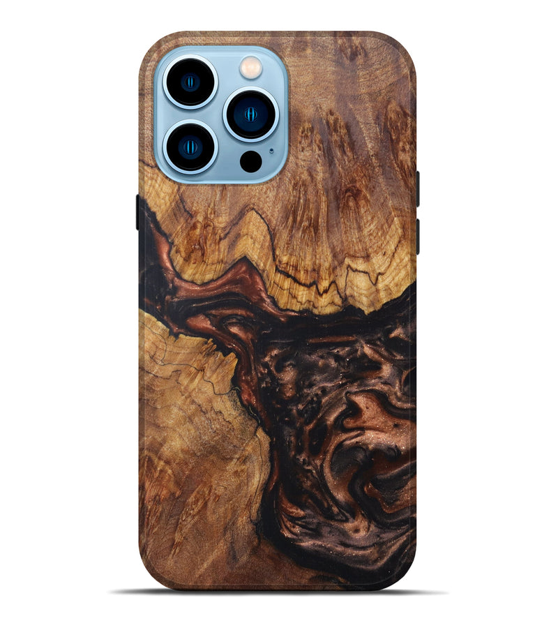 iPhone 14 Pro Max Wood+Resin Live Edge Phone Case - Davinder (Artist Pick, 608647)