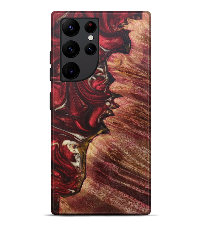 Galaxy S22 Ultra Wood+Resin Live Edge Phone Case - Renu (Dark Red, 596343)
