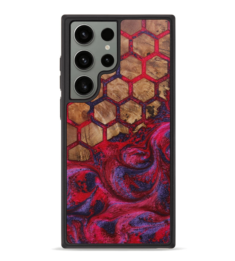Galaxy S23 Ultra Wood+Resin Phone Case - Emely (Pattern, 639008)