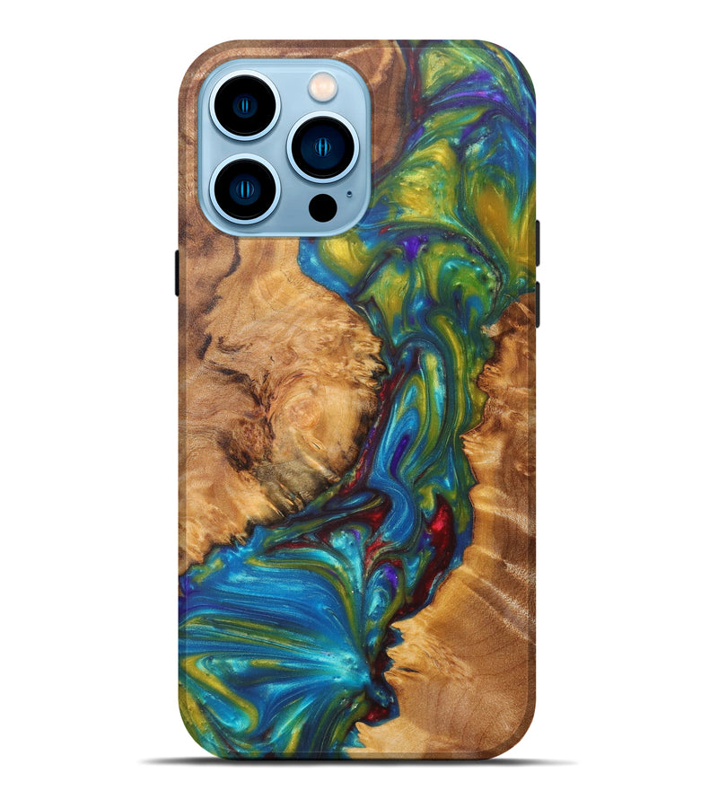 iPhone 14 Pro Max Wood+Resin Live Edge Phone Case - Karlotta (Artist Pick, 608631)