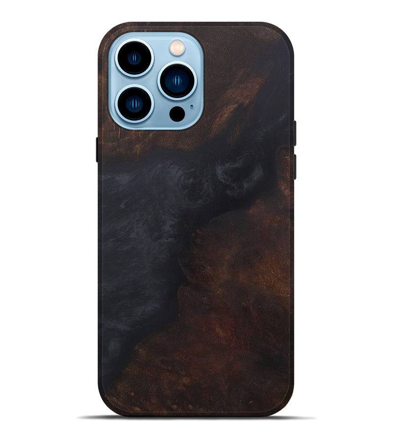 iPhone 14 Pro Max Wood+Resin Live Edge Phone Case - Oralie (Pure Black, 587786)