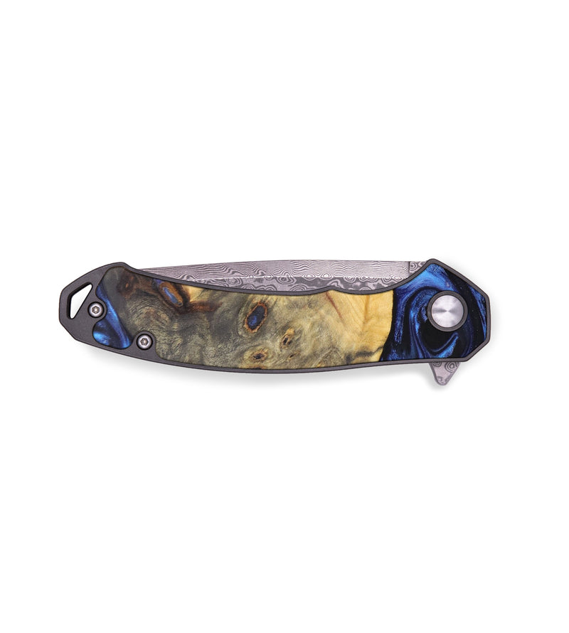 EDC Wood+Resin Pocket Knife - Malachi (Blue, 637066)