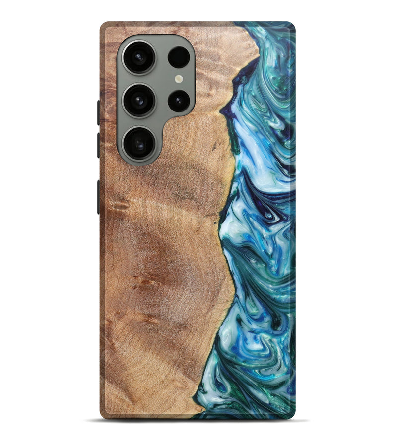 Galaxy S23 Ultra Wood+Resin Live Edge Phone Case - Dashawn (Green, 623567)