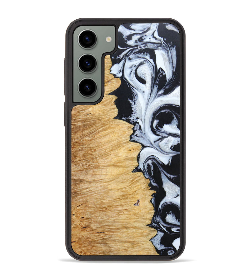 Galaxy S23 Plus Wood+Resin Phone Case - Bonnie (Black & White, 635421)