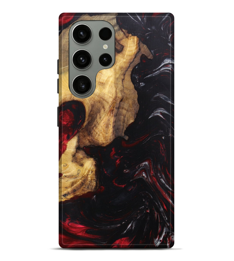 Galaxy S23 Ultra Wood+Resin Live Edge Phone Case - Krysta (Red, 630834)