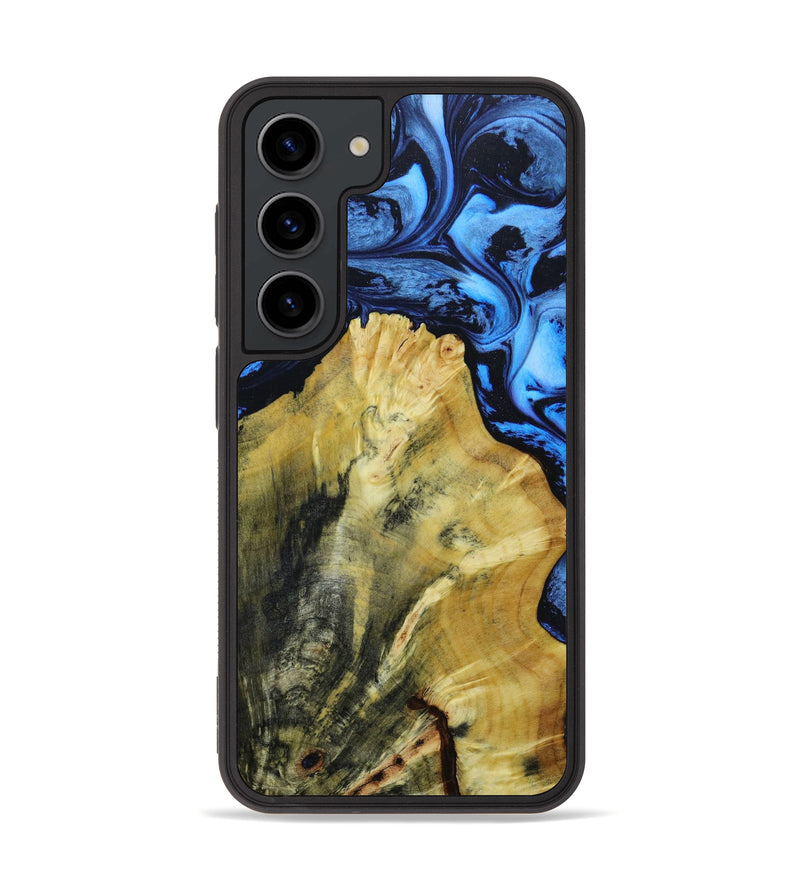 Galaxy S23 Wood+Resin Phone Case - Lynette (Blue, 646360)