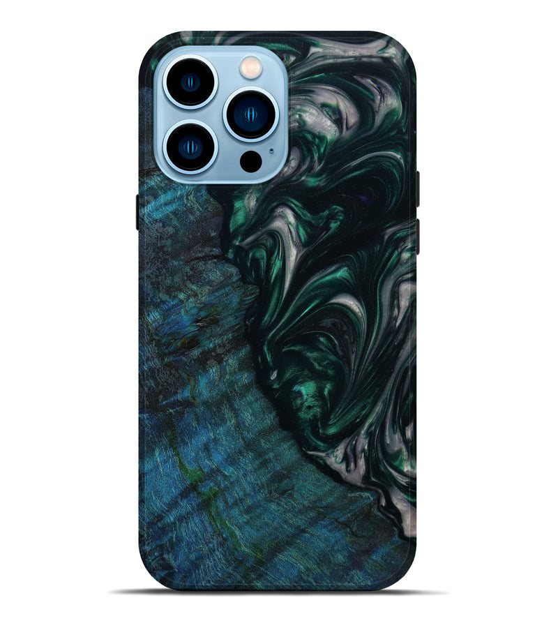 iPhone 14 Pro Max Wood+Resin Live Edge Phone Case - Sara (Artist Pick, 646506)