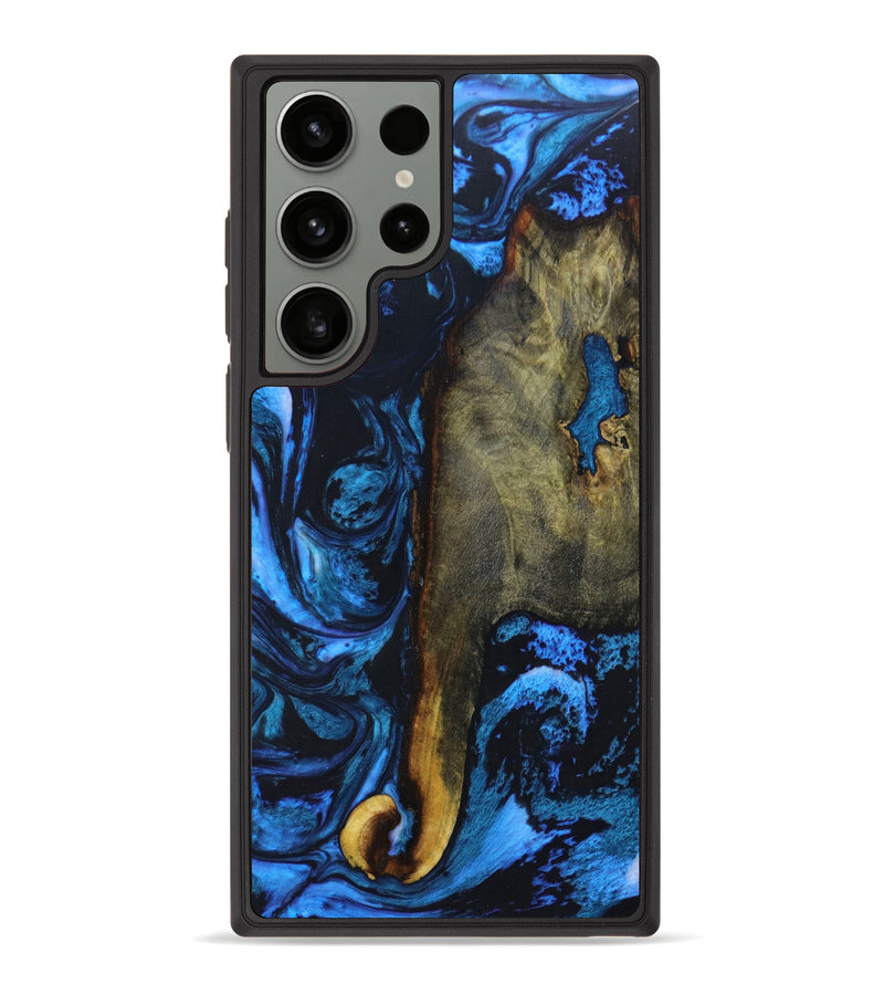 Galaxy S23 Ultra Wood+Resin Phone Case - Amber (Blue, 639511)