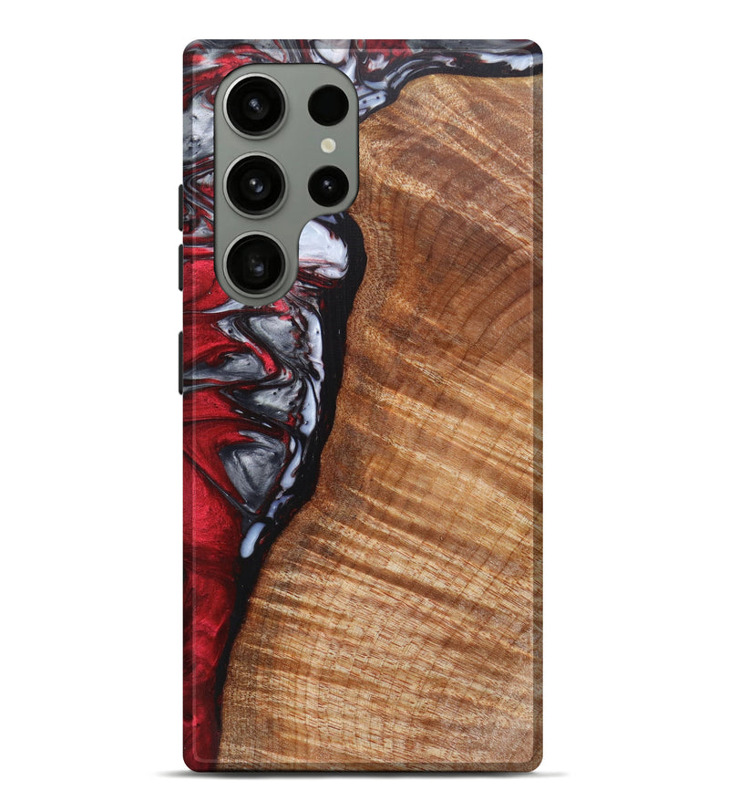 Galaxy S23 Ultra Wood+Resin Live Edge Phone Case - Tosha (Red, 625372)
