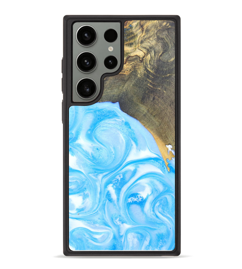 Galaxy S23 Ultra Wood+Resin Phone Case - Yamilex (Blue, 624699)