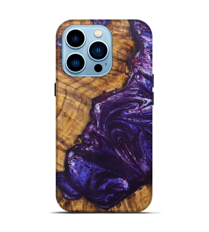 iPhone 14 Pro Wood+Resin Live Edge Phone Case - Jen (Purple, 608610)