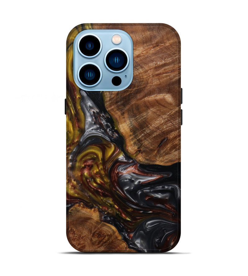iPhone 14 Pro Wood+Resin Live Edge Phone Case - Ri (Metallic, 591414)