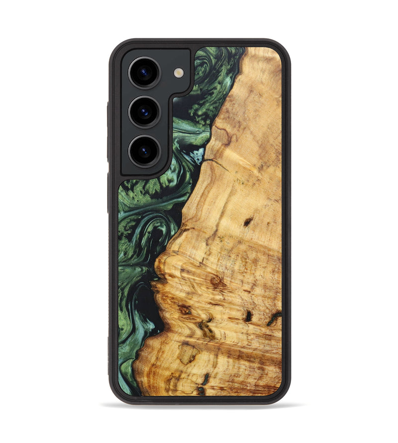 Galaxy S23 Wood+Resin Phone Case - Elise (Green, 634574)