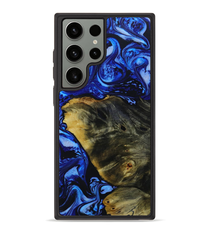 Galaxy S23 Ultra Wood+Resin Phone Case - Traci (Blue, 642524)