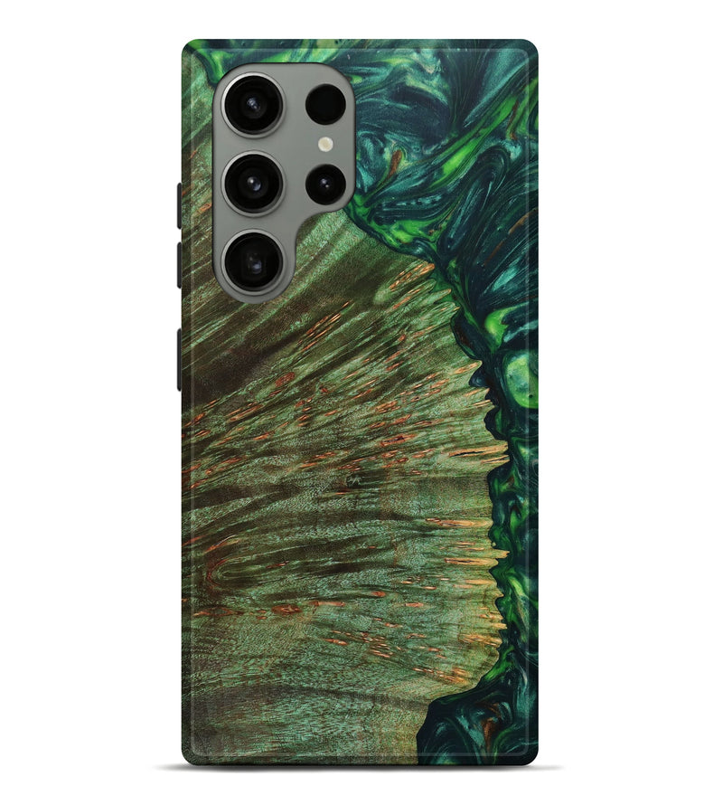 Galaxy S23 Ultra Wood+Resin Live Edge Phone Case - Kenley (Green, 630129)