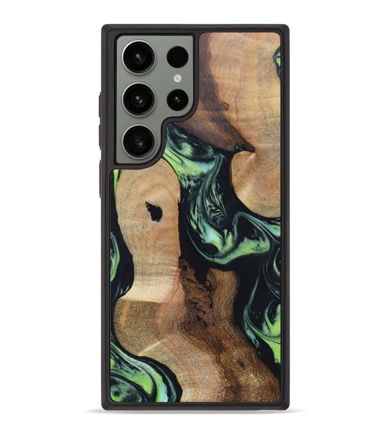 Galaxy S23 Ultra Wood+Resin Phone Case - Ashlyn (Green, 623653)