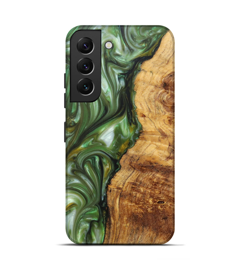 Galaxy S22 Wood+Resin Live Edge Phone Case - Benny (Dark Green, 596345)