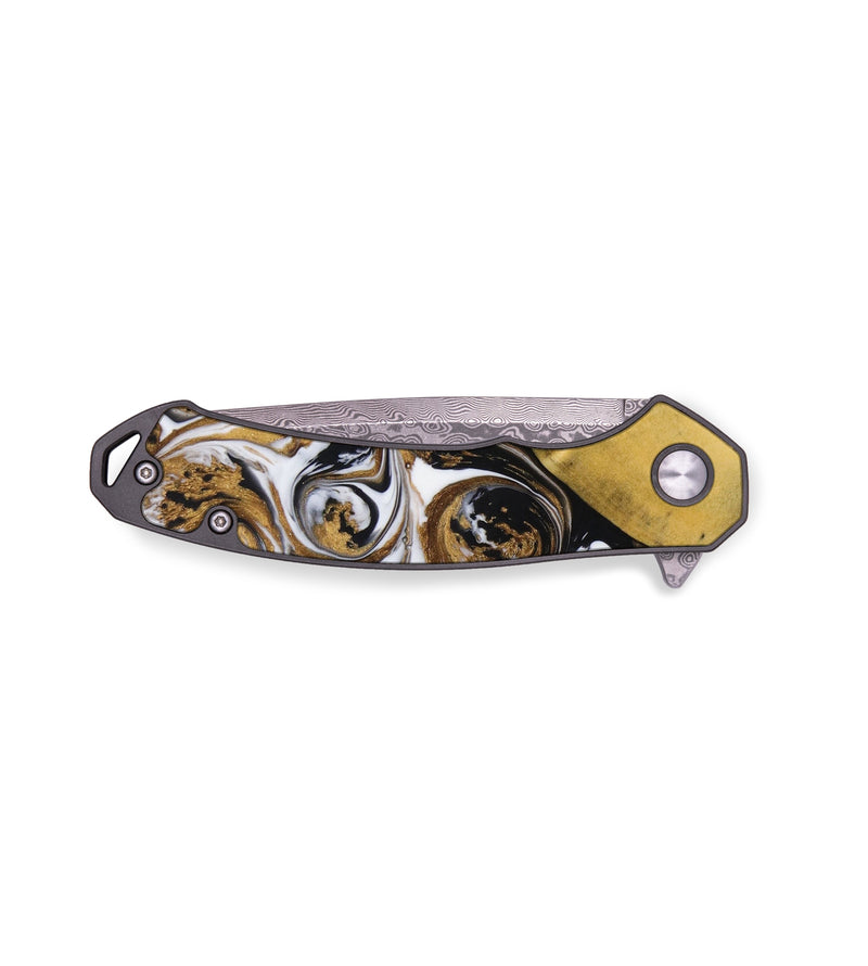 EDC Wood+Resin Pocket Knife - Richard (Black & White, 643110)