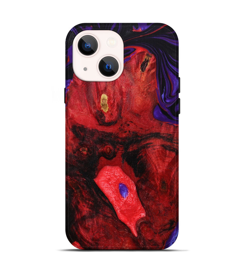 iPhone 13 Wood+Resin Live Edge Phone Case - Anastasia (Purple, 643063)