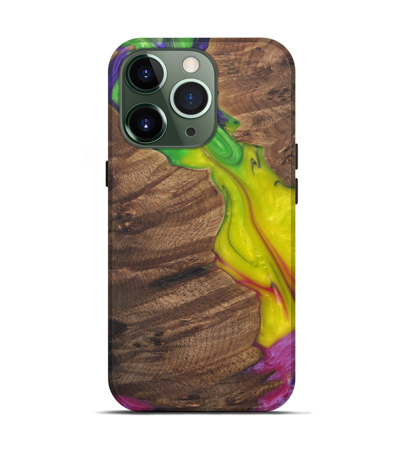 iPhone 13 Pro Wood+Resin Live Edge Phone Case - Sanchez (Dark Green, 575479)