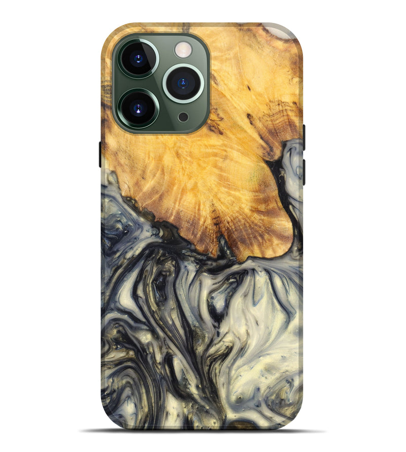 iPhone 13 Pro Max Wood+Resin Live Edge Phone Case - Loyal (Metallic, 621618)