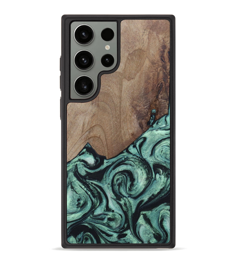 Galaxy S23 Ultra Wood+Resin Phone Case - Cristofer (Green, 632502)