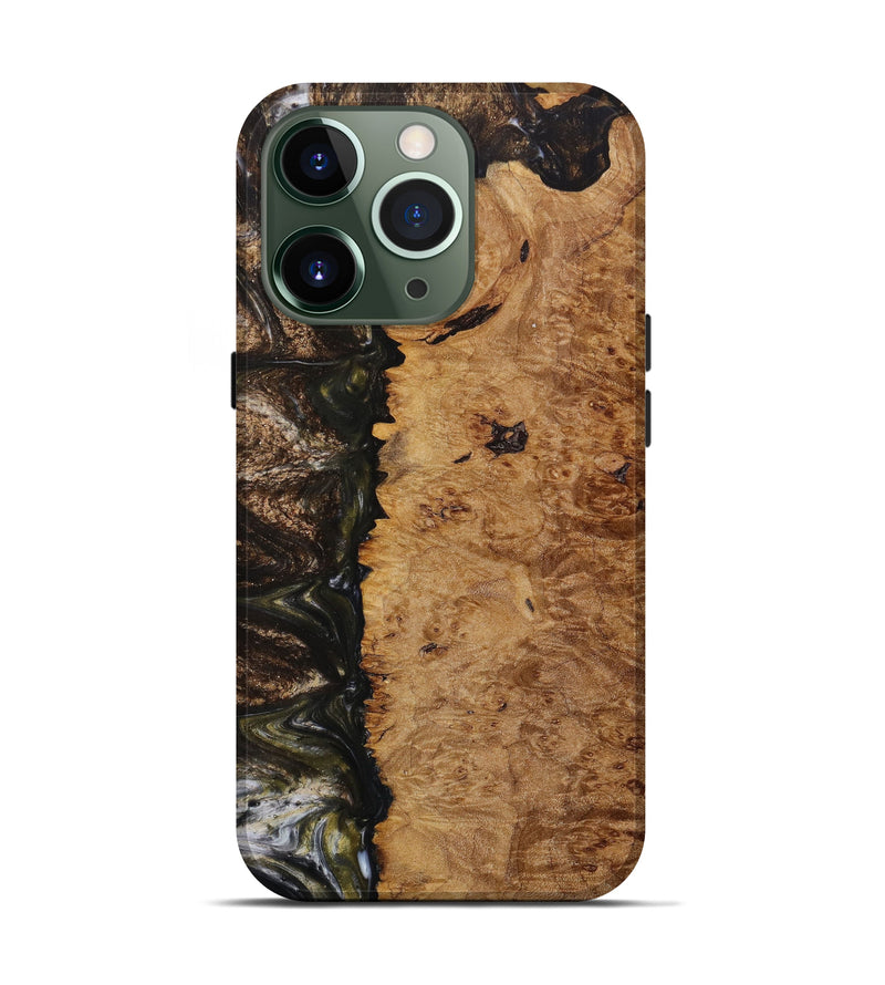 iPhone 13 Pro Wood+Resin Live Edge Phone Case - Krystin (Metallic, 613956)