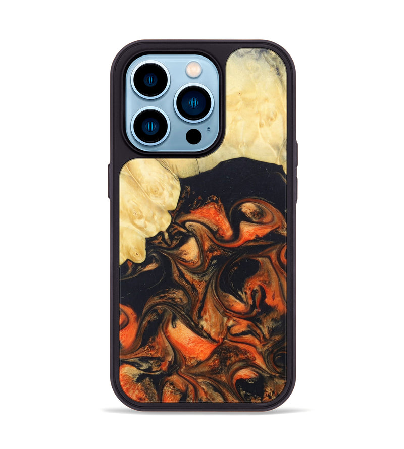 iPhone 14 Pro Wood+Resin Phone Case - Syble (Lava, 625090)