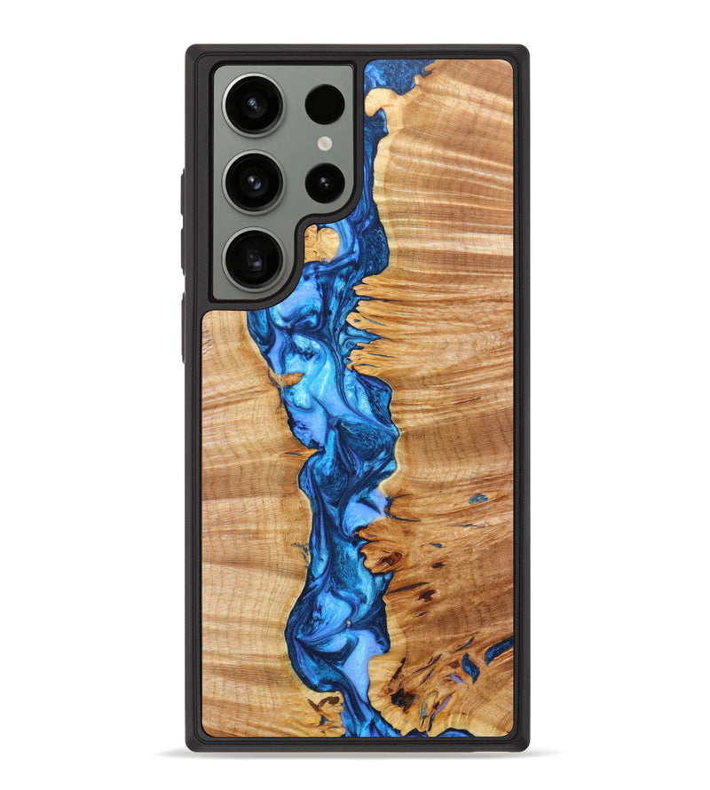 Galaxy S23 Ultra Wood+Resin Phone Case - Jayden (Blue, 635837)