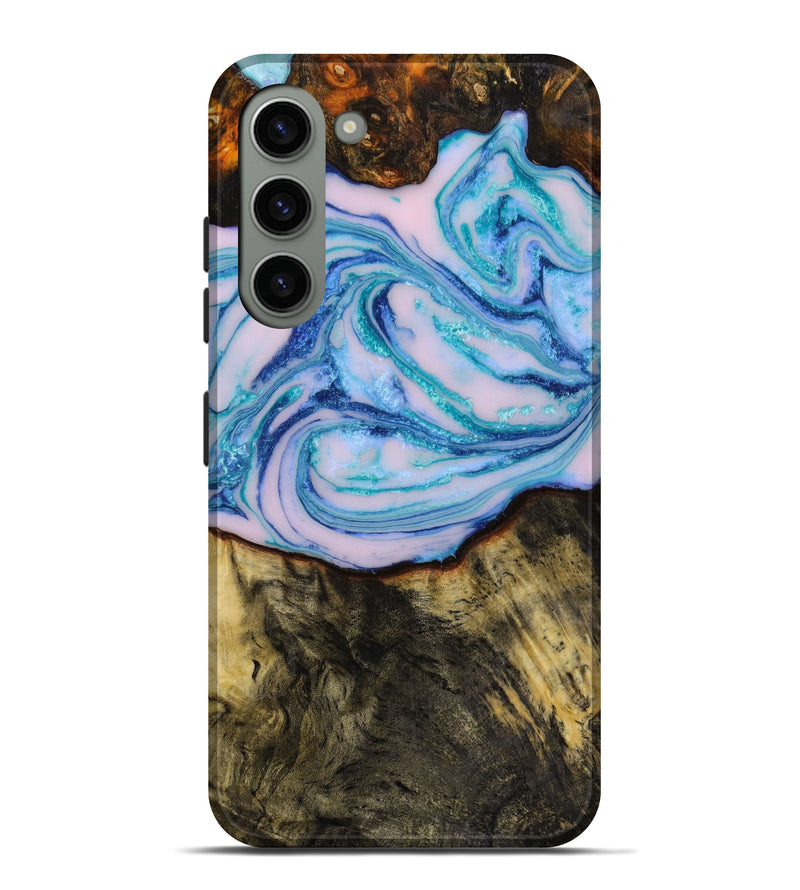 Galaxy S23 Plus Wood+Resin Live Edge Phone Case - Alondra (Blue, 648352)
