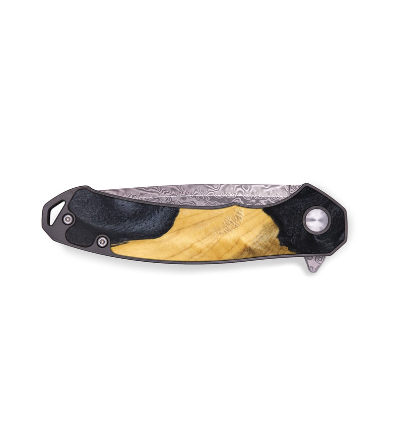 EDC Wood+Resin Pocket Knife - Laurel (Black & White, 636495)