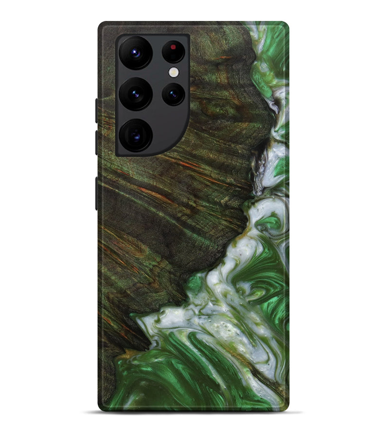 Galaxy S22 Ultra Wood+Resin Live Edge Phone Case - Vera (Dark Green, 610679)