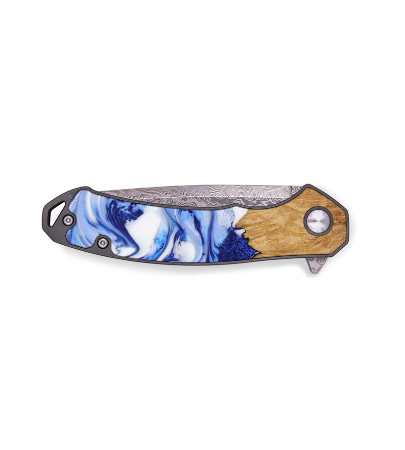 EDC Wood+Resin Pocket Knife - Alexander (Blue, 641478)