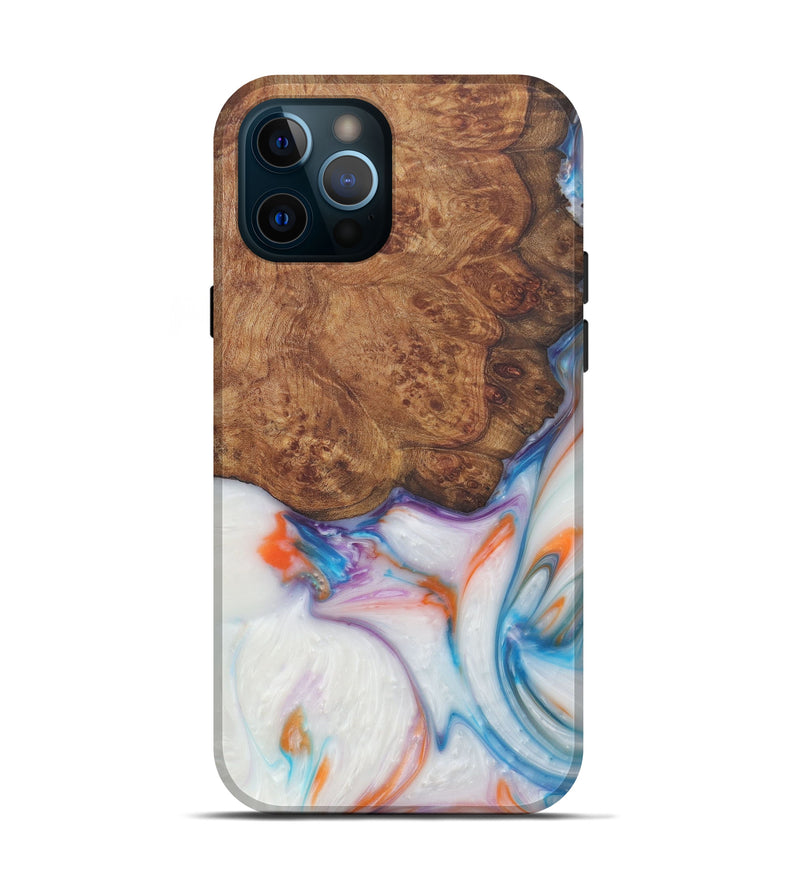 iPhone 12 Pro Wood+Resin Live Edge Phone Case - Anica (Light Blue, 576791)